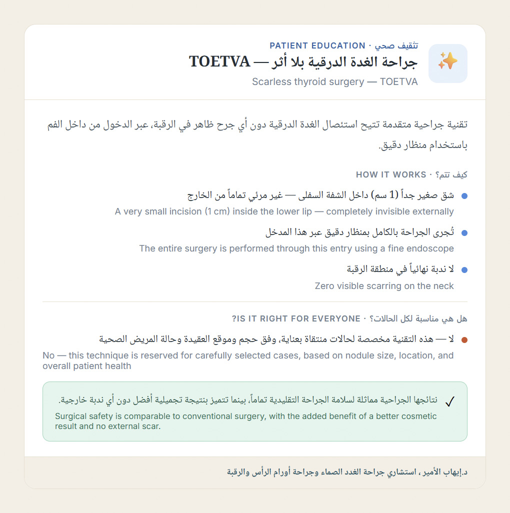 TOETVA — Scarless thyroid surgery